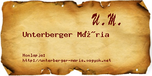 Unterberger Mária névjegykártya